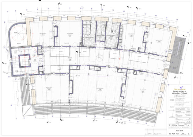 Architecture régénérative Rosny - Centre de loisirs Jacques Chirac — Plan de l’étage (dossier des ouvrages exécutés) // Ville de Rosny-sous-Bois / Topophile
