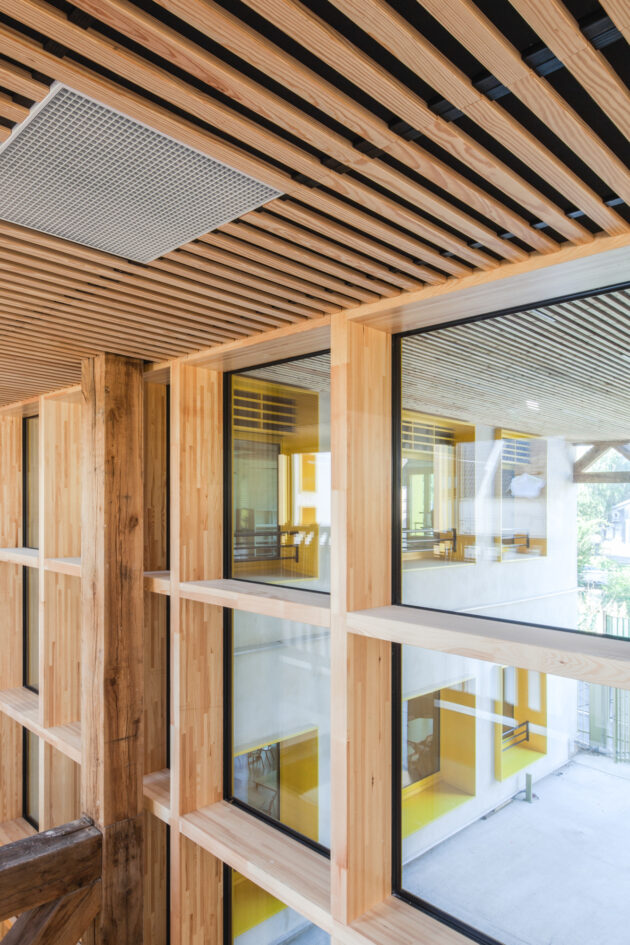 Architecture régénérative Rosny - École Simone Veil — Le porche et l’atrium // Juan Sepulveda / Ekopolis / Topophile