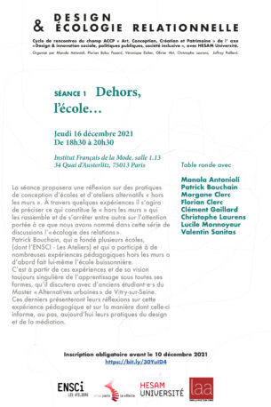 Dehors, l’école… | Design & écologie relationnelle