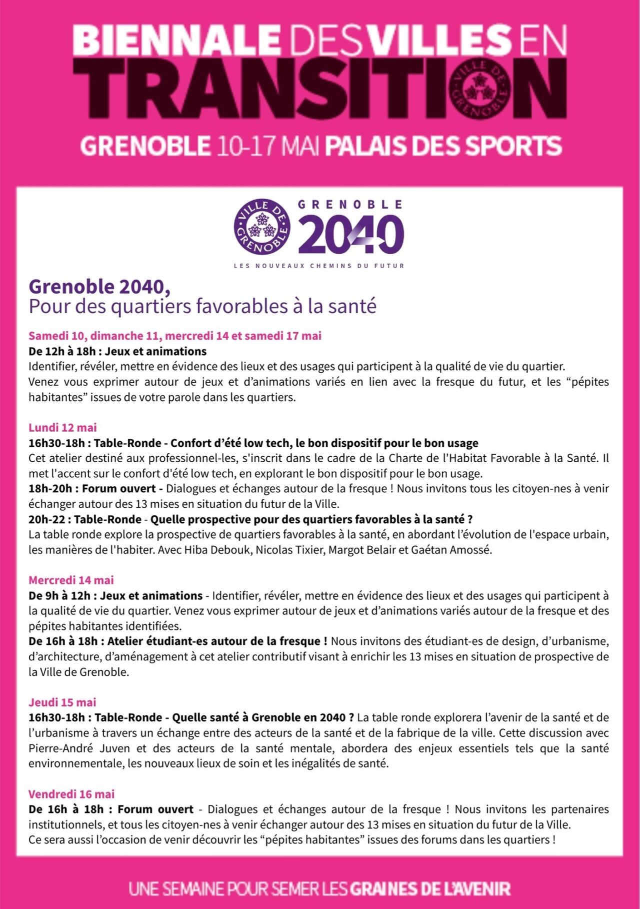 Grenoble 2040, pour des quartiers favorables à la santé | Biennale des villes en transition