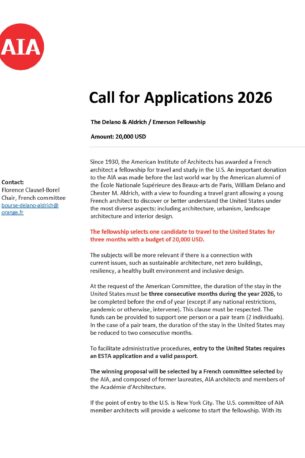 Voyage de recherche architectural aux Etats-Unis | Bourse Delano-Aldrich-Emerson 2026
