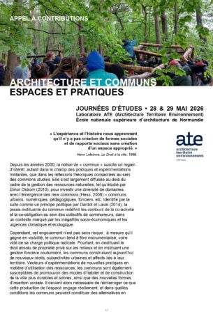 Architecture et communs, espaces et pratiques