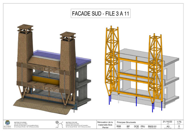 Axonométrie des tours à vent // DRI-Ville de Rosny-sous-Bois / Topophile