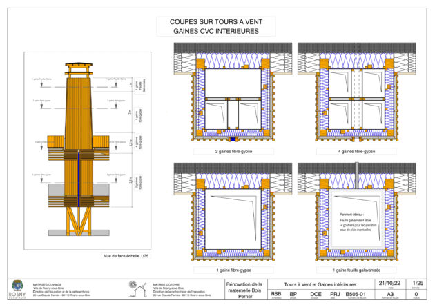 Coupes sur une tour à vent // DRI-Ville de Rosny-sous-Bois / Topophile