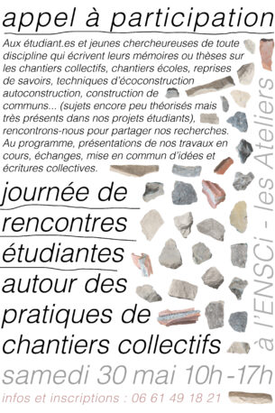 Rencontres étudiantes autour des pratiques de chantiers collectifs