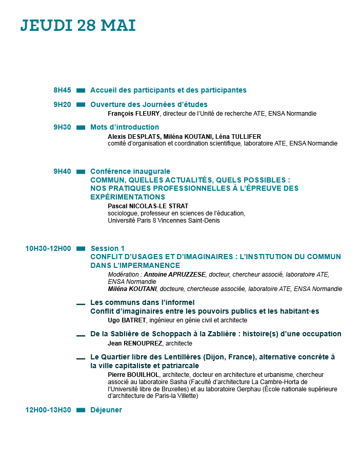 Architecture et communs; Espaces et pratiques