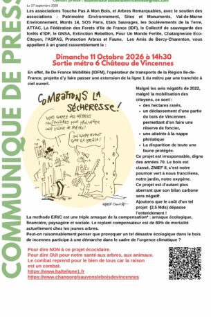 Marche citoyenne pour la défense du bois de Vincennes