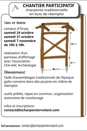 Charpente gallo-romaine en bois de réemploi